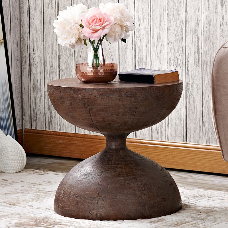 Round Old Solid Wood Table with Pedestal Base Design French Country Style Side Table Clearhalo 'Coffee & Accent Tables' 'End & Side Tables' 'end_side_tables' 'furn' 'furn_end_side_tables' 'Furniture' 'Living Room Furniture' 1200x1200_75b7828d-9847-41ca-943a-b79a0a4152ad