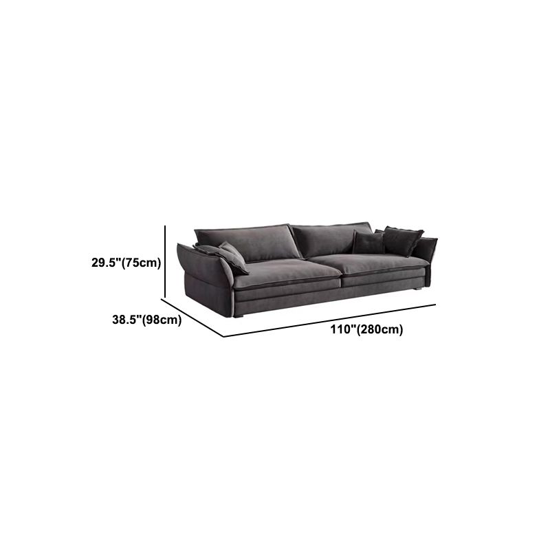 Contemporary Cushions Sofa & Chaise Loose Back Flared Arm Sofa