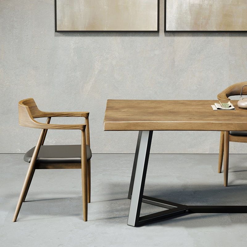 Escritorio de escritura de estilo contemporáneo Desk de oficina de reunión irregular de madera sólida