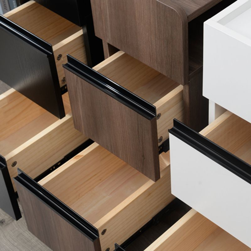 スカンジナビアのアクセントテーブルナイトスタンド25.5 "2つの引き出しがあります