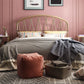 Glam Metallic open-frame bed met gebogen hoofdeinde, 45,3 "Tall