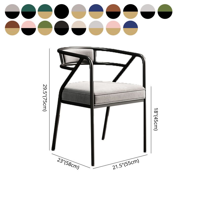 Industrial Home Velvet Arm Chair Matte Finish Open Back Dining Chair (Set of 2) Clearhalo ' kitchen&dining_furn' 'Dining Chairs' 'Dining Tables & Seating' 'dining_chair' 'furn' 'furn_dining_chair' 'Furniture' 'furniture_dining_chair' 'Kitchen & Dining Furniture' 'kitchen' 1200x1200_75b99399-f345-4009-b105-5c54fe32b2f8