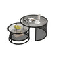 Tropical Coffee Table Glass Top Round Frame Coffee Cocktail Table Clearhalo 'Coffee & Accent Tables' 'Coffee Tables' 'coffee_tables' 'furn' 'furn_coffee_tables' 'Furniture' 'Living Room Furniture' 1200x1200_75baf1e9-507c-4f7d-ada8-3661680f80ab