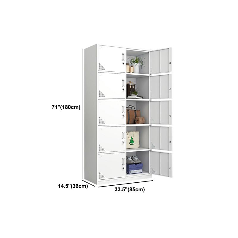 White Steel Wardrobe Cabinet Contemporary Style Wardrobe Armoire