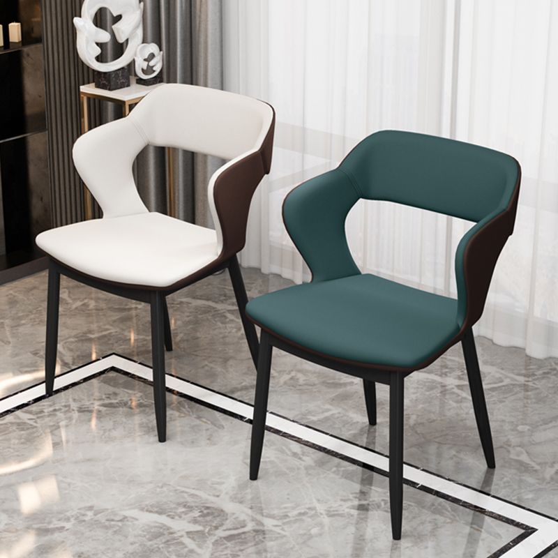 Sedia da pranzo in stile industriale sedia da pranzo senza braccio con gambe di metallo per cucina