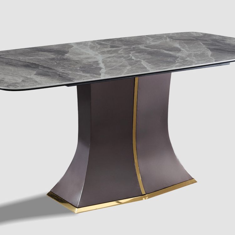 Modern Gray Sintered Stone Dining Table Set 1/2/5/7 Pieces Dining Set Clearhalo 'Dining Room Sets' 'Dining Tables & Seating' 'dining_room_set' 'furn' 'furn_dining_room_set' 'Furniture' 'Kitchen & Dining Furniture' 1200x1200_75bef36e-95aa-433e-96aa-73d62dfe704c