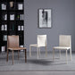 Eigentijdse eetkamerstoelen van kunstleer, armloze stoelen met metalen onderstel