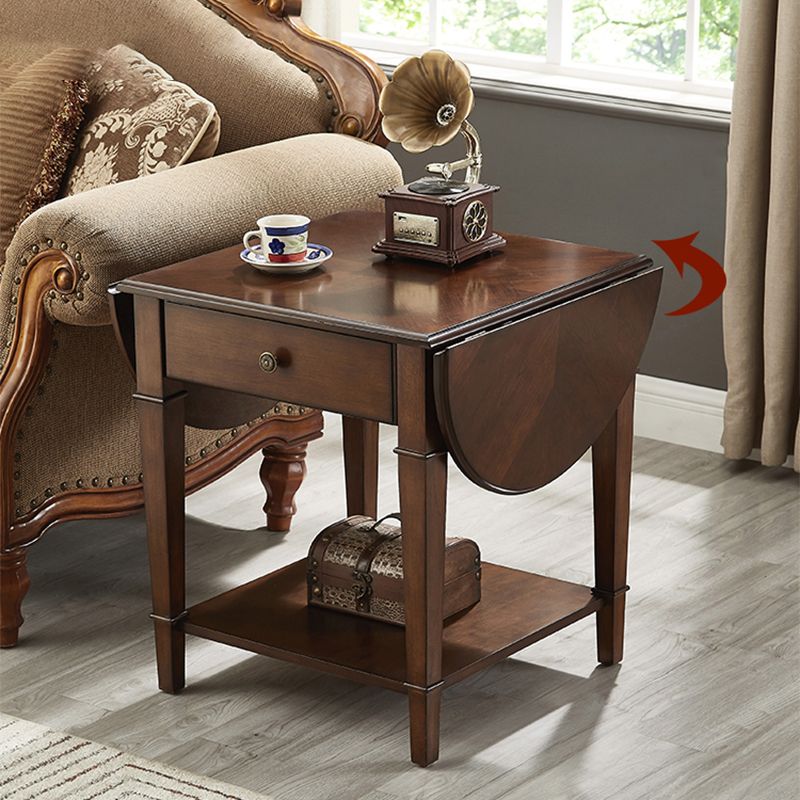 Solid Wood Cocktail Table with Shelf and Drawers Mid-Century Modern Clearhalo 'Coffee & Accent Tables' 'Coffee Tables' 'coffee_tables' 'furn' 'furn_coffee_tables' 'Furniture' 'Living Room Furniture' 1200x1200_75c0003e-77c8-44ef-a665-4a6af1cf7086