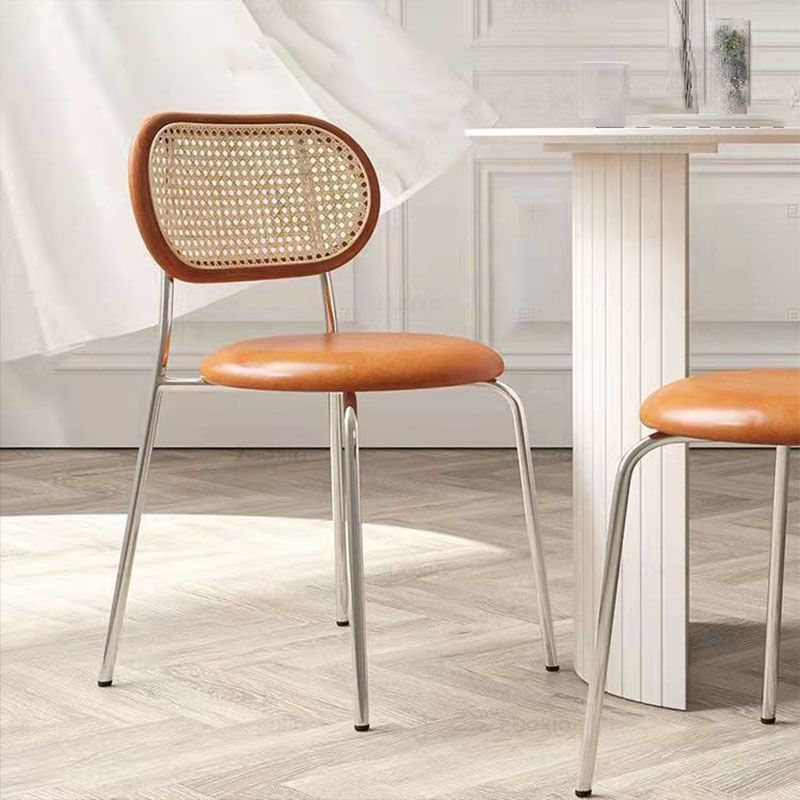 Industrial Style Open Back Side Armless Chairs Leather Dining Side Chairs Clearhalo 'Dining Chairs' 'Dining Tables & Seating' 'dining_chair' 'furn' 'furn_dining_chair' 'Furniture' 'furniture_dining_chair' 'Kitchen & Dining Furniture' 1200x1200_75c07598-8025-419e-8e0e-0c2018afdc90