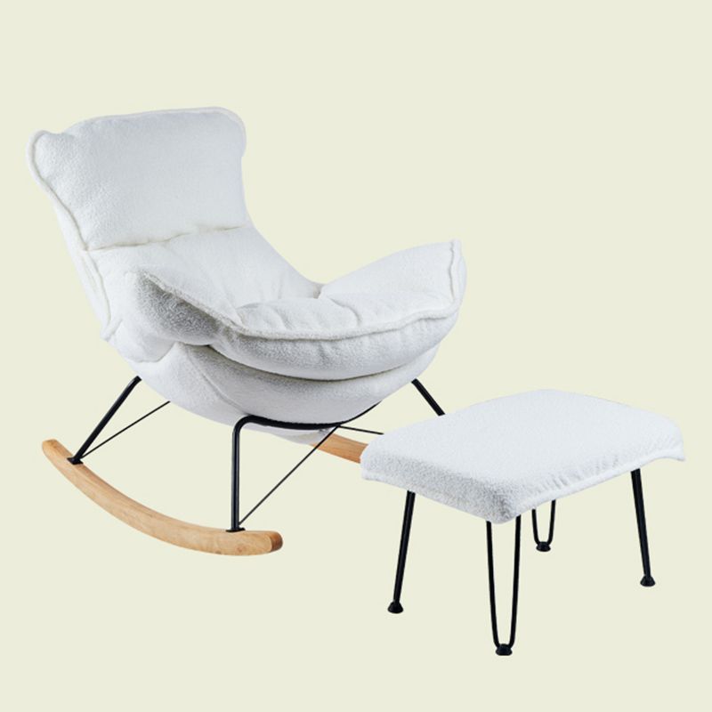 Chaise à bascule contemporaine tissu rembourré de chaise d'aile tufted back chaise à bascule bébé