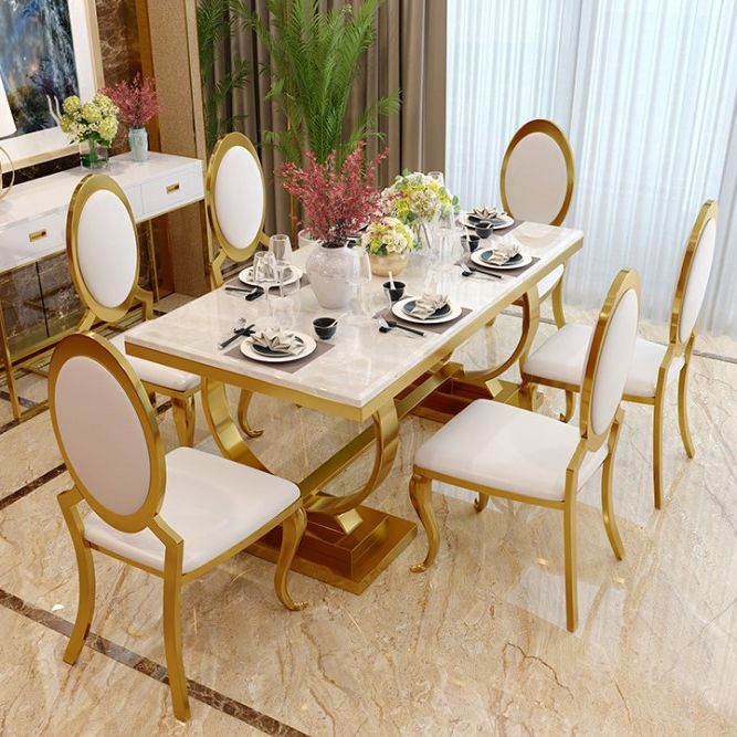 Rectangle Two-Color Dining Table Sintered Stone Table Luxury with Pedestal Clearhalo ' dining_table' 'Dining Tables & Seating' 'Dining Tables' 'furn' 'furn_dining_table' 'Furniture' 'furniture_dining_table' 'Kitchen & Dining Furniture' 'kitchen&dining_furn' 'kitchen' 'kitchen_dining_table' 1200x1200_75c23a62-15f9-497d-a482-0ba3dbfb580f