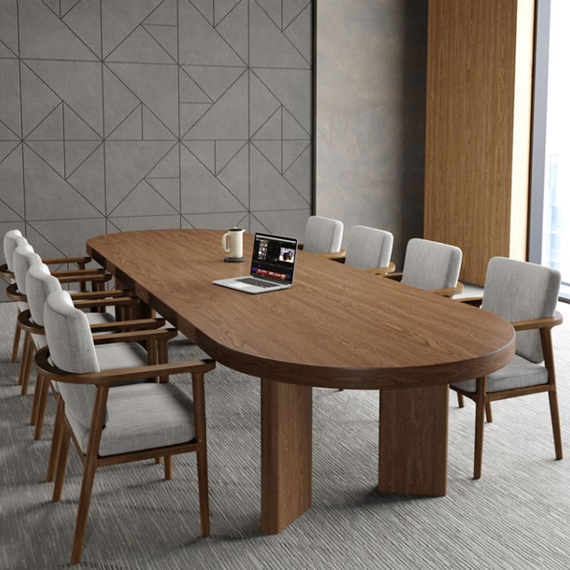 Pine Wood Top Dining Table Modern Oval Dining Table with 4 Legs Clearhalo 'Dining Tables & Seating' 'Dining Tables' 'dining_table' 'furn' 'furn_dining_table' 'Furniture' 'furniture_dining_table' 'Kitchen & Dining Furniture' 'kitchen' 'kitchen_dining_table' 1200x1200_75c32de6-49d9-4f69-aa2f-ae96f88f6d5f