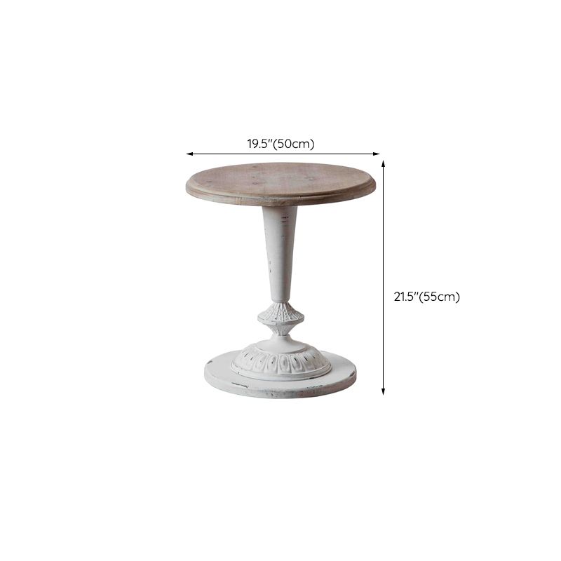 Table d'appoint de campagne de 19 "de largeur de 19" Table d'appoint accent rond pour chambre à coucher