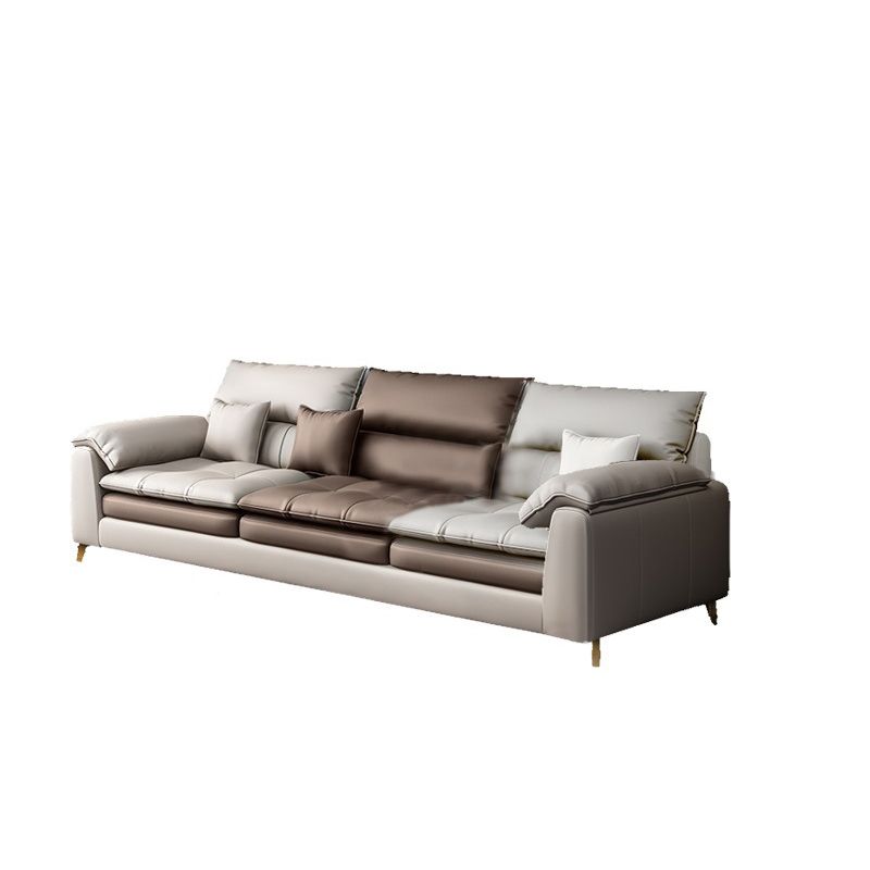 Faux leather High Back Pillow Top Arm Sofa and Sectional with Stain-Resistant Clearhalo 'furn' 'furn_sectionals' 'Furniture' 'furniture_sectionals' 'Living Room Furniture' 'Sectionals' 1200x1200_75c49bef-a82a-4b42-b499-1121db572116
