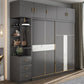Hedendaagse stijl Garderobe Armoire Gray Engineered Wood Garderobe