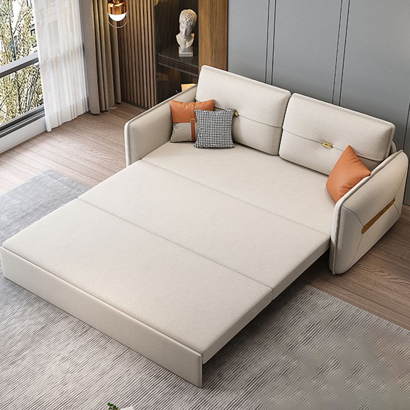 Camino de cama resistente a manchas de cuero sintética de brazo cuadrado contemporáneo