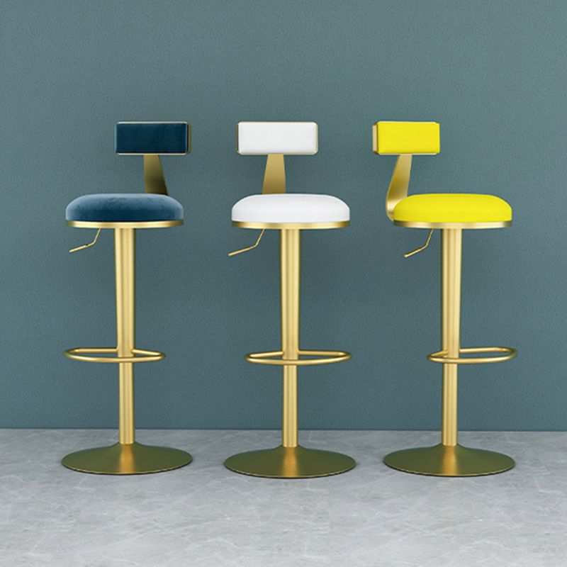 Glam Liftable Backrest Counter Stool Iron Household Bar Stool with Cushion Clearhalo 'Bar Furniture' 'Bar Stools' 'bar_stools' 'furn' 'furn_bar_stools' 'furniture_bar_stools' 'Kitchen & Dining Furniture' 'kitchen&dining_furn' 'kitchen' 'kitchen_furn' Furniture' 1200x1200_75c5fac2-dd6d-48c3-99d3-df34b24f950f