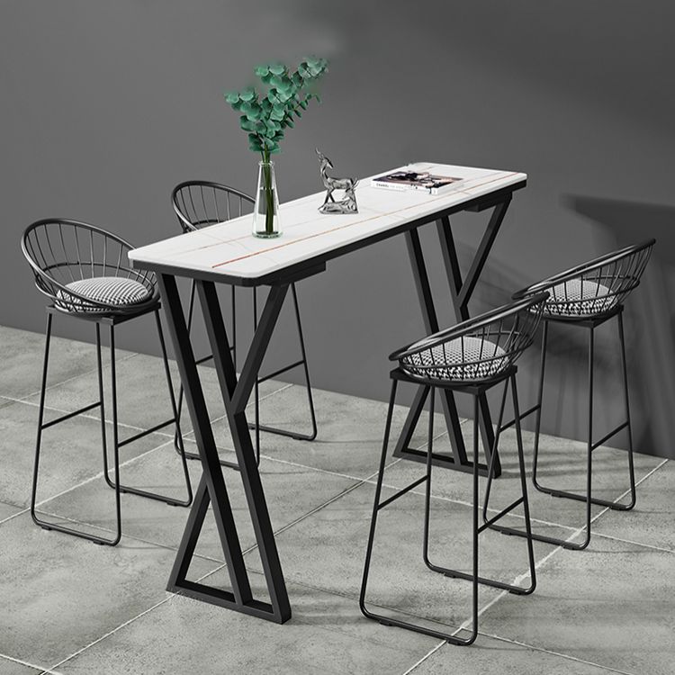 Stone Top Bar Table 42-inch Height Industrial Style Bistro Table for Restaurant Clearhalo 'Bar Furniture' 'Bar Tables' 'bar_tables' 'Furniture' 'furniture_bar_tables' 'Kitchen & Dining Furniture' 'kitchen&dining_furn' 'kitchen' 1200x1200_75c7a904-6a51-4fbe-8de4-4d77e99f17e8