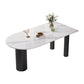 Modern White and Black Dinner Table Stone Top Tripod Base Dining Table Clearhalo 'Dining Tables & Seating' 'Dining Tables' 'dining_table' 'furn' 'furn_dining_table' 'Furniture' 'Kitchen & Dining Furniture' 1200x1200_75cbf796-1b40-4f43-b937-bd4fe8817f1b