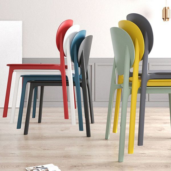 Scandinavian Plastic Armless Chair Open Back Dining Room Chair Clearhalo 'Dining Chairs' 'Dining Tables & Seating' 'dining_chair' 'furn' 'furn_dining_chair' 'Furniture' 'furniture_dining_chair' 'Kitchen & Dining Furniture' 1200x1200_75ce4e06-d8d8-4cc6-aa62-9ae93af8a78a