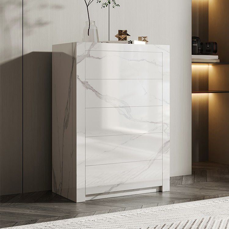 Houten borst met stenen bovenste verticale opbergkast met laden voor slaapkamer