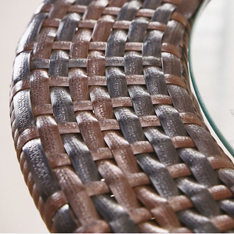 Tropical Glass Top 4 Legs Cocktail Table with Shelf Round Coffee Table Clearhalo 'Coffee & Accent Tables' 'Coffee Tables' 'coffee_tables' 'furn' 'furn_coffee_tables' 'Furniture' 'furniture_coffee_tables' 'Living Room Furniture' 1200x1200_75d03de1-aa27-43d8-8184-3811b3d7edf6