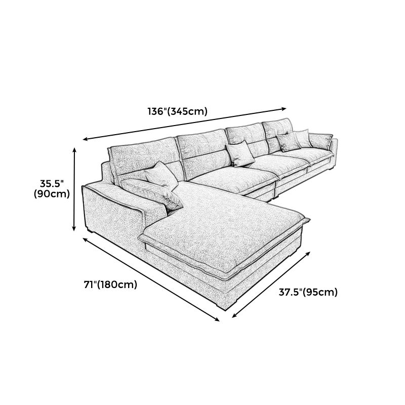 Modern Removable Cushions Slipcovered Sofa with Reversible Chaise for Living Room Clearhalo 'Furniture' 'furniture_sectionals' 'kitchen' 'kitchen_sectionals' 'Living Room Furniture' 'Sectionals' 1200x1200_75d078ef-d7b5-4371-bc07-65db90953b01