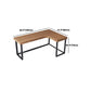Escritorio de escritura en forma de L mesa de escritura industrial con patas de metal