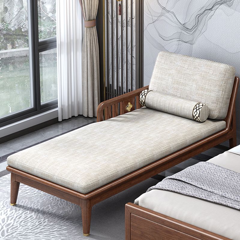 Walnut Slipcovered Cotton Blend Chaise Lounge Couch with Square Arms Clearhalo 'Chairs & Seating' 'Chaise Lounge' 'chaise_lounge' 'furn' 'furn_chaise_lounge' 'Furniture' 'Living Room Furniture' 1200x1200_75d302a2-825c-42ba-baa4-d46c2cda8b8b