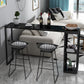 Marble Bistro Bar Desk with Rectangle Table Top Double Pedestal Table - 41.3" H Clearhalo 'Bar Furniture' 'Bar Tables' 'bar_tables' 'furn' 'furn_bar_tables' 'Furniture' 'furniture_bar_tables' 'Kitchen & Dining Furniture' 1200x1200_75d5d0f4-de86-44f4-94fd-d6b962afda17
