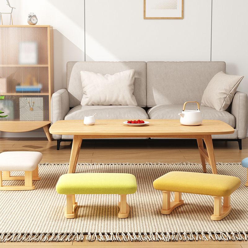 Modern Tear Resistant Ottoman Rectangle Green Cotton Blend Cube