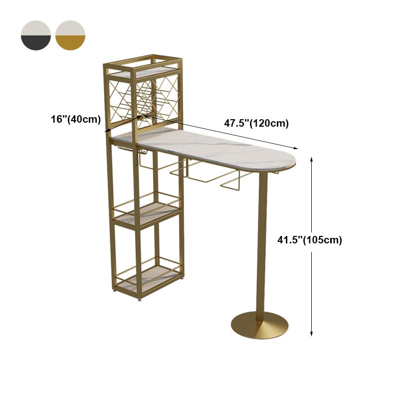 Modern Stone Storage Dining Table Double Pedestal Indoor Patio Bar Table Clearhalo 'Bar Furniture' 'Bar Tables' 'bar_tables' 'furn' 'furn_bar_tables' 'Furniture' 'furniture_bar_tables' 'Kitchen & Dining Furniture' 'kitchen&dining_furn' 'kitchen' 1200x1200_75d7f895-4b8e-4ed0-8d8f-6680165c948d