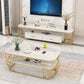 Consola de TV de almacenamiento de 4 niveles Style Glam Style STAND de 4 niveles con 2 cajones