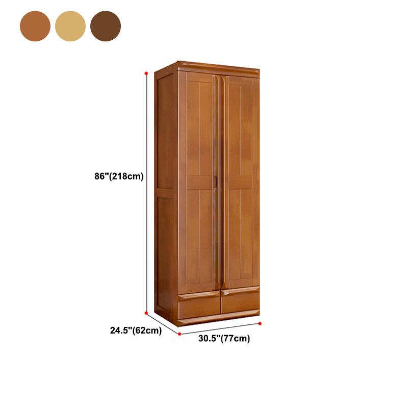 Rubberwood Wardrobe Cabinet With Drawer Traditional Wardrobe Closet Clearhalo 'Armoires & Wardrobes' 'armoires_wardrobes' 'Bedroom Furniture' 'furn' 'furn_armoires_wardrobes' 'Furniture' 1200x1200_75d910ac-4e7f-4d6e-8755-bc3c391b0478