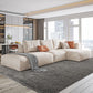 Glam Style Sectional Latex/down Upholstery Filled Faux Leather Sofa