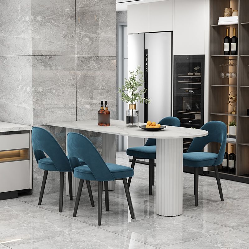 Oval Shape 3 Legs Modern Dining Table White Tone Fixed Table for Dining Room Clearhalo ' dining_table' 'Dining Tables & Seating' 'Dining Tables' 'furn' 'furn_dining_table' 'Furniture' 'furniture_dining_table' 'Kitchen & Dining Furniture' 'kitchen&dining_furn' 'kitchen' 'kitchen_dining_table' 1200x1200_75d96ee9-070f-413b-8d7f-b88ca9a33f6a