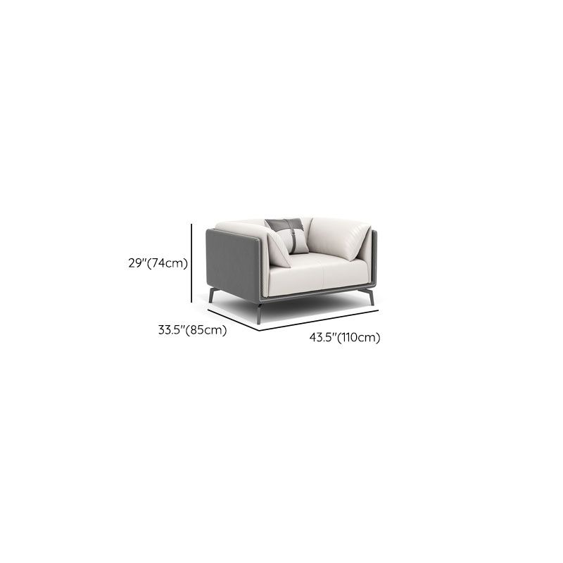 Contemporary Stationary Sofa Standard Square Arm Sofa for Living Room