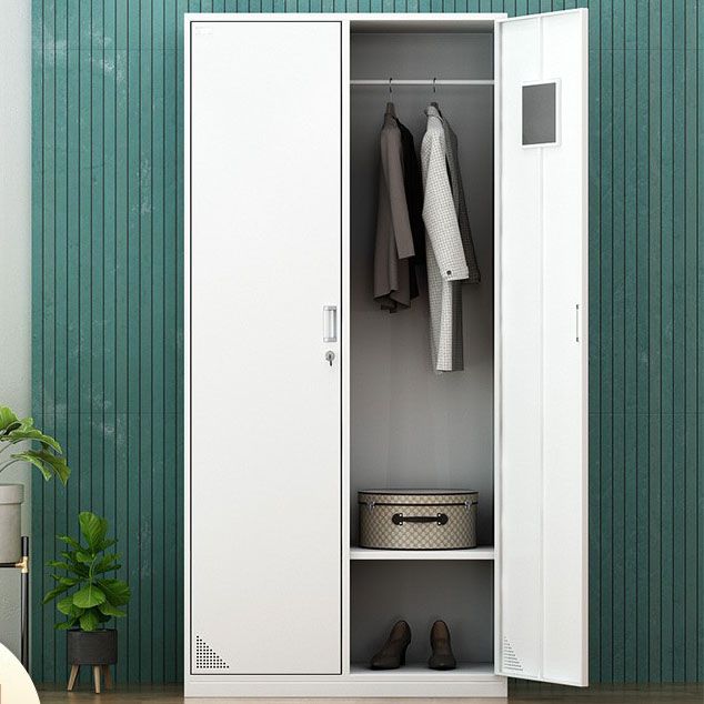 Contemporary Style Steel Wardrobe White Colour Wardrobe Closet with Lock