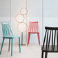 Nordic Style Armless Side Chairs Slat Back Chair with Plastic Legs for Home Use