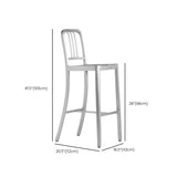 Contemporary Metal Backrest Counter High Stool in Silver for Home Use Clearhalo 'Bar Furniture' 'Bar Stools' 'bar_stools' 'furn' 'furn_bar_stools' 'Furniture' 'Kitchen & Dining Furniture' 1200x1200_75e21500-d436-4da5-96f6-5189f05d7ee1