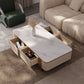 Rectangle Single Coffee Table 2Legs Slate Coffee Table with 4 Drawers