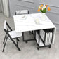 Contemporary Style Sintered Stone Dining Table with Removable Leaf and Trestle Base Clearhalo 'Dining Room Sets' 'Dining Tables & Seating' 'dining_room_set' 'furn' 'furn_dining_room_set' 'Furniture' 'furniture_dining_room_set' 'Kitchen & Dining Furniture' 'kitchen&dining_furn' 'kitchen' 1200x1200_75e3297c-acd0-4a66-bcca-521d279bd8e1