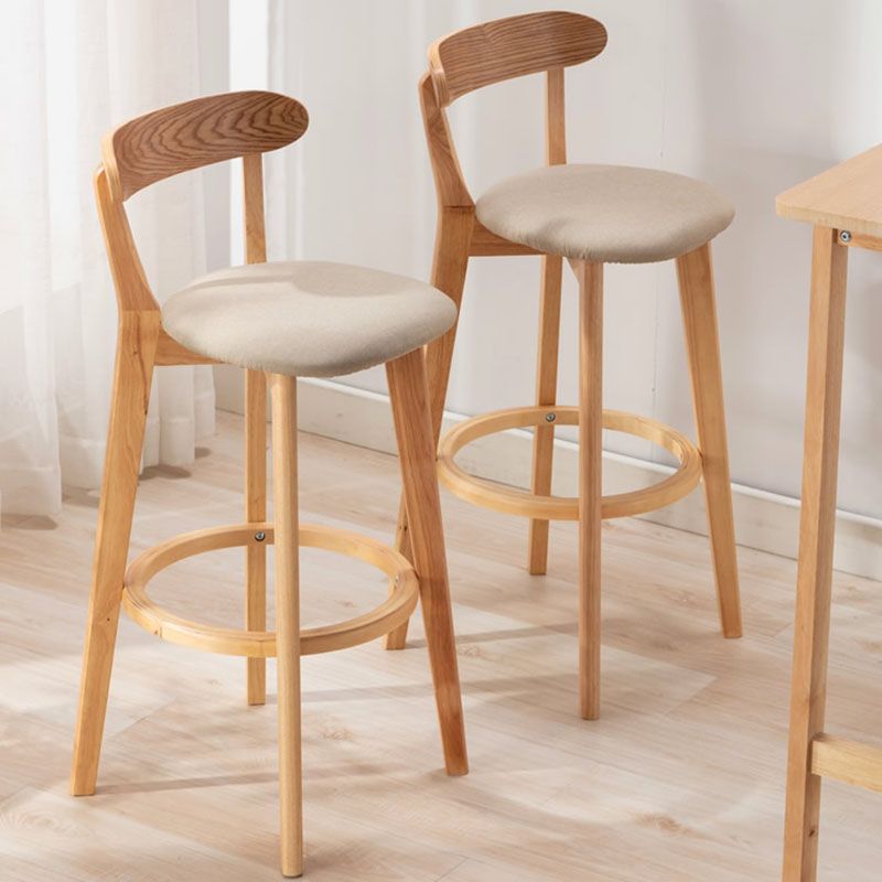 Natural Wood Upholstered Counter Stools Scandinavian Footrest Bar Stools Clearhalo 'Bar Furniture' 'Bar Stools' 'bar_stools' 'furn' 'furn_bar_stools' 'furniture_bar_stools' 'Kitchen & Dining Furniture' 'kitchen&dining_furn' 'kitchen' 'kitchen_furn' Furniture' 1200x1200_75e3a9f4-712c-41a7-ba43-25db69e70731