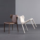 Modern Simple Side Chair Leather Kitchen Dining Chair with Metal Base
