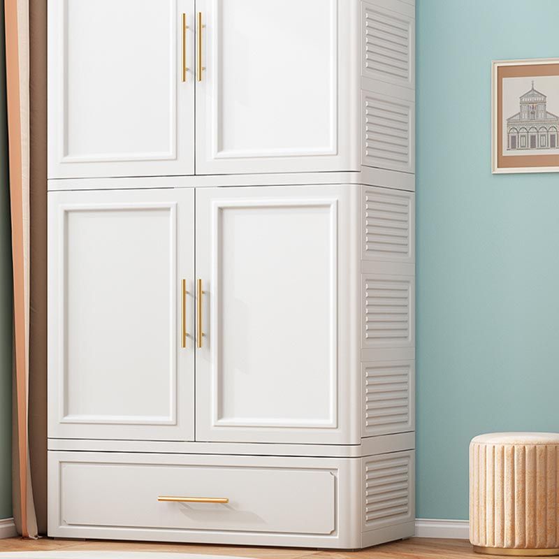 Contemporary 2-Door Wardrobe Armoire Plastic Storage Cabinet Clearhalo 'Armoires & Wardrobes' 'armoires_wardrobes' 'Bedroom Furniture' 'furn' 'furn_armoires_wardrobes' 'Furniture' 1200x1200_75e5562d-4768-49ee-b5a5-365a2351e34e