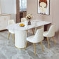 Modern Double Pedestal Dining Table Stone Table for Living Room Clearhalo 'Dining Tables & Seating' 'Dining Tables' 'dining_table' 'furn' 'furn_dining_table' 'Furniture' 'Kitchen & Dining Furniture' 1200x1200_75e5c04f-feef-4624-bb16-3de9942bd789