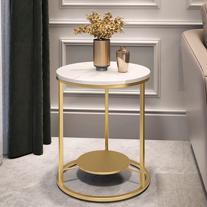Modernistic Metal Frame Nesting Tables Slate Top Round End Table Clearhalo 'Coffee & Accent Tables' 'End & Side Tables' 'end_side_tables' 'furn' 'furn_end_side_tables' 'Furniture' 'Living Room Furniture' 1200x1200_75e6f344-8493-4d31-bf45-b9bd7f84880a
