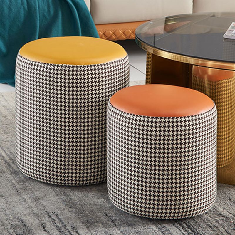 Modern Contrast Color Boucle Pouf Cylinder Shape Cotton Scratch Fool Stool Ottoman Clearhalo 'furn' 'furn_ottomans_poufs' 'Furniture' 'Living Room Furniture' 'Ottomans & Poufs' 'ottomans_poufs' 1200x1200_75e793f9-23fe-4631-9b64-9a5b0ac19179