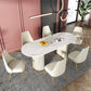 Oval Sintered Stone White Table Luxury Double Pedestal Table for Dining Room Clearhalo ' dining_table' 'Dining Tables & Seating' 'Dining Tables' 'furn' 'furn_dining_table' 'Furniture' 'furniture_dining_table' 'Kitchen & Dining Furniture' 'kitchen&dining_furn' 'kitchen' 'kitchen_dining_table' 1200x1200_75e956bd-58af-4cad-933a-3a4817e73744