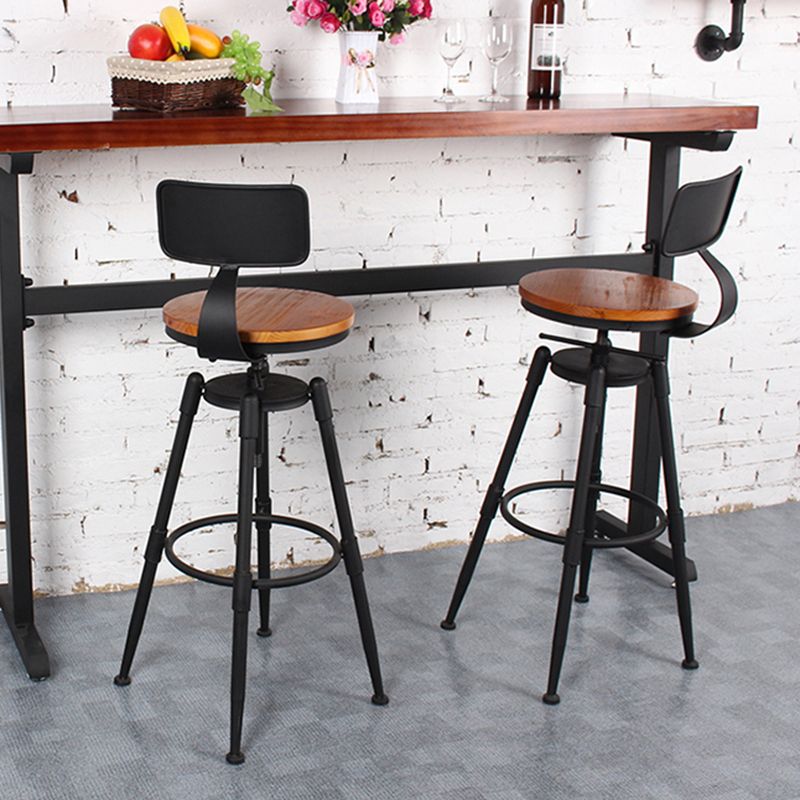 Industrial Style Round Seat Adjustable Height Counter Stool for Kitchen Bar Clearhalo 'Bar Furniture' 'Bar Stools' 'bar_stools' 'furn' 'furn_bar_stools' 'furniture_bar_stools' 'Kitchen & Dining Furniture' 'kitchen&dining_furn' 'kitchen' 'kitchen_furn' Furniture' 1200x1200_75e984bf-3650-4a3f-881e-40956be62467